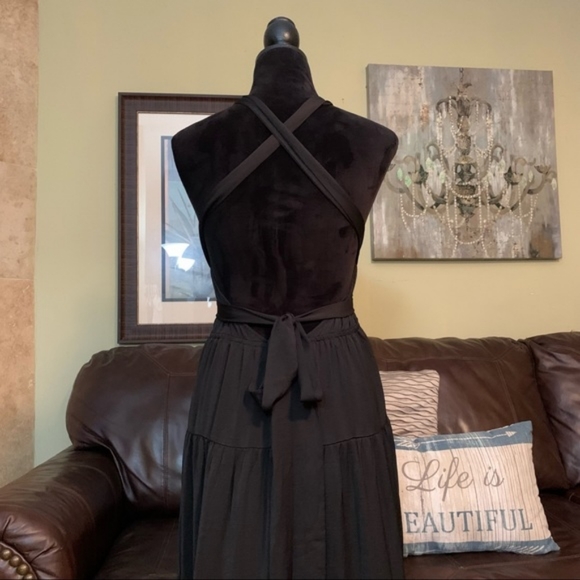 LULUS | Black Convertible Halter Maxi Dress M NWT - Picture 13 of 14
